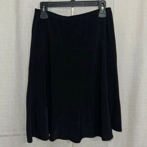 NOTATIONS PL Black Diagonal Details Modest A-Line Full Skirt